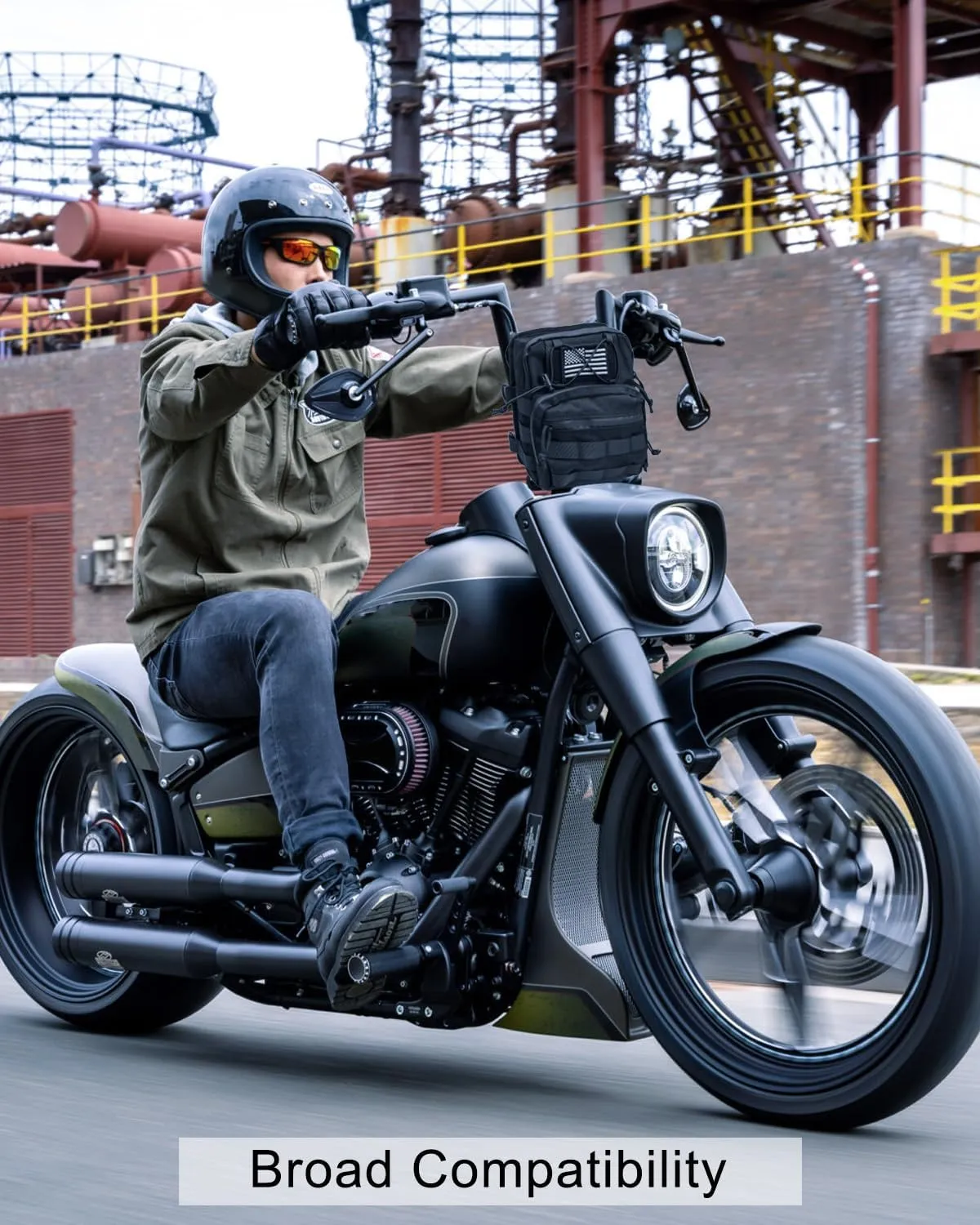 Motorcycle T-Bar Handlebar Saddle Bag Universal Club Style Fit For Harley Dyna Sportster Street Bob Fxbb Softail Waterproof Tool Storage Pouch Luggage Bag