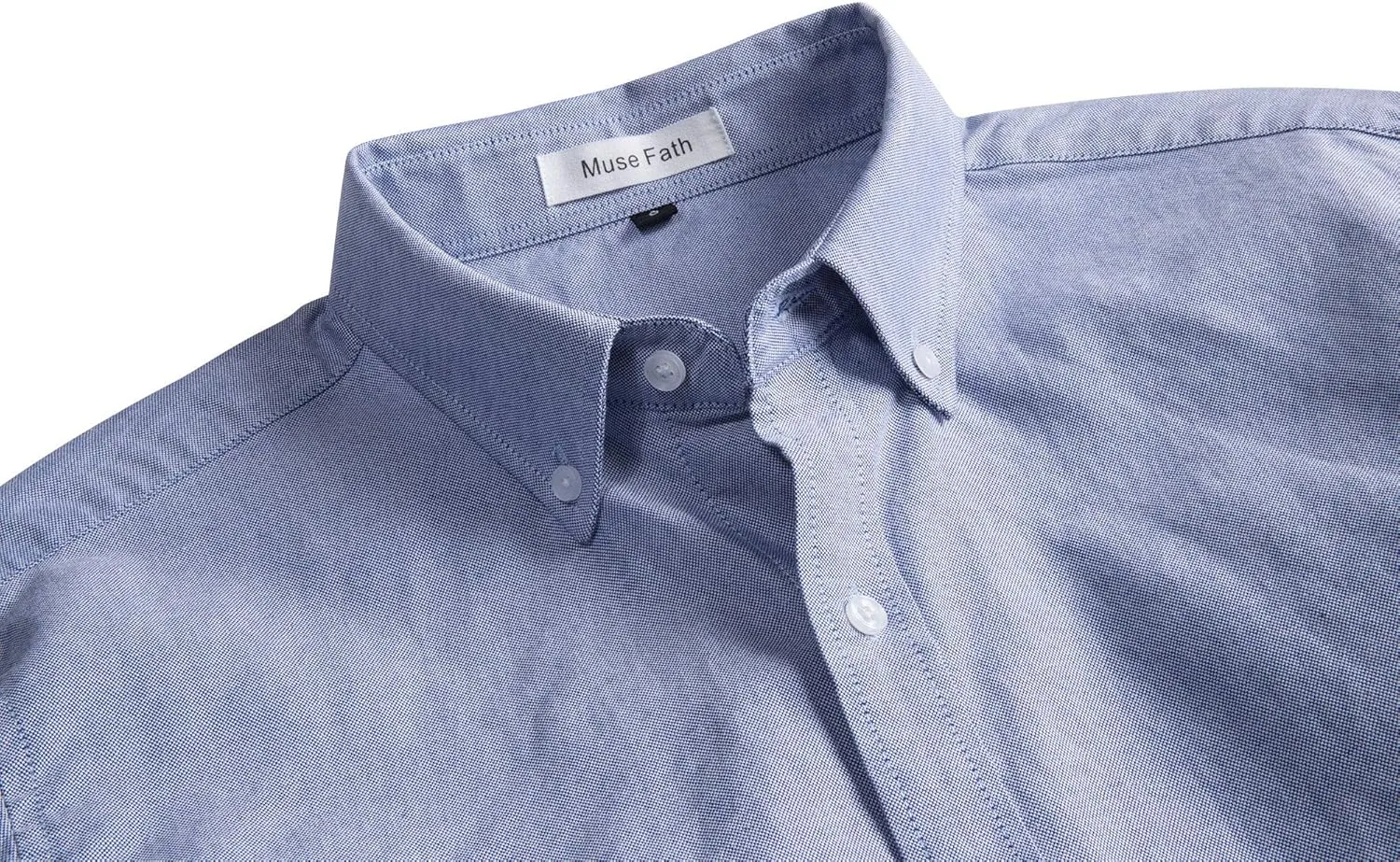 MUSE FATH Men's Oxford Dress Shirt-Cotton Casual Regular Fit Long Sleeve Shirt