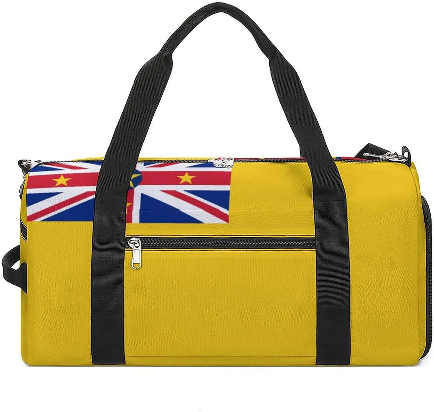 Niue Flag Gym Bag for Boys Girls with Shoe Compartment Travel Overnight
