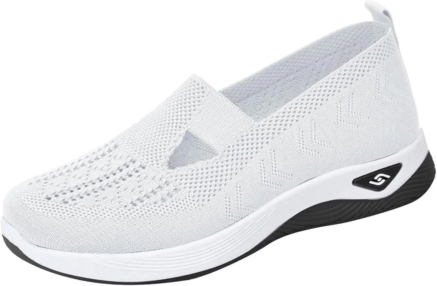 Orthopedic Walking Shoes for Women Woven Breathable Arch Support Soft Sole Shoe Mesh Slip On Diabetic Sneakers