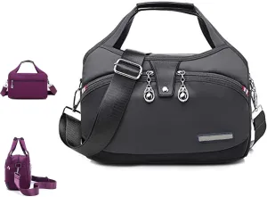 Pleteffect Soft Side Lightweight Tote Bag, Blaciokamith Purses, Multi-Pocket Fashion Waterproof Anti-Theft Handbag Crossbody