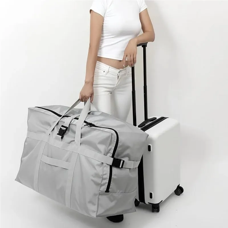 Quality Waterproof Folding Travel Bags Male Large Capacity Luggage Bags Portable Men Women's Air Carrier Package Tote Travel Bag(GRAY)