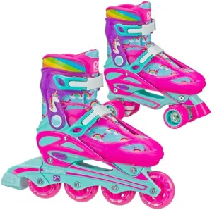 Roller Derby Girls Sprinter 2N1 Quad and Inline Skates Combo - Unicorn Medium