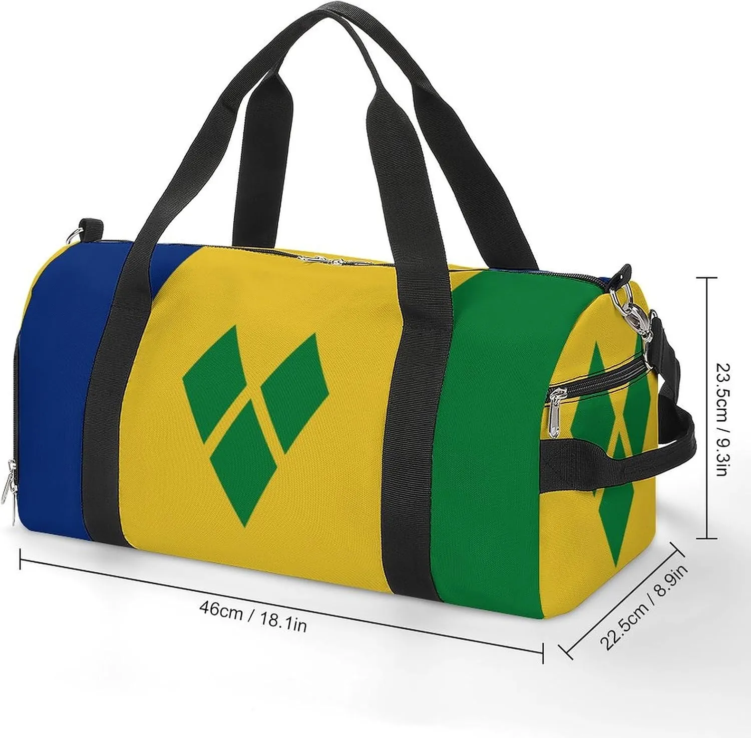 Saint Vincent Grenadines Flag Duffel Bag for Boys Girls with Wet Pocket Shoe Compartment