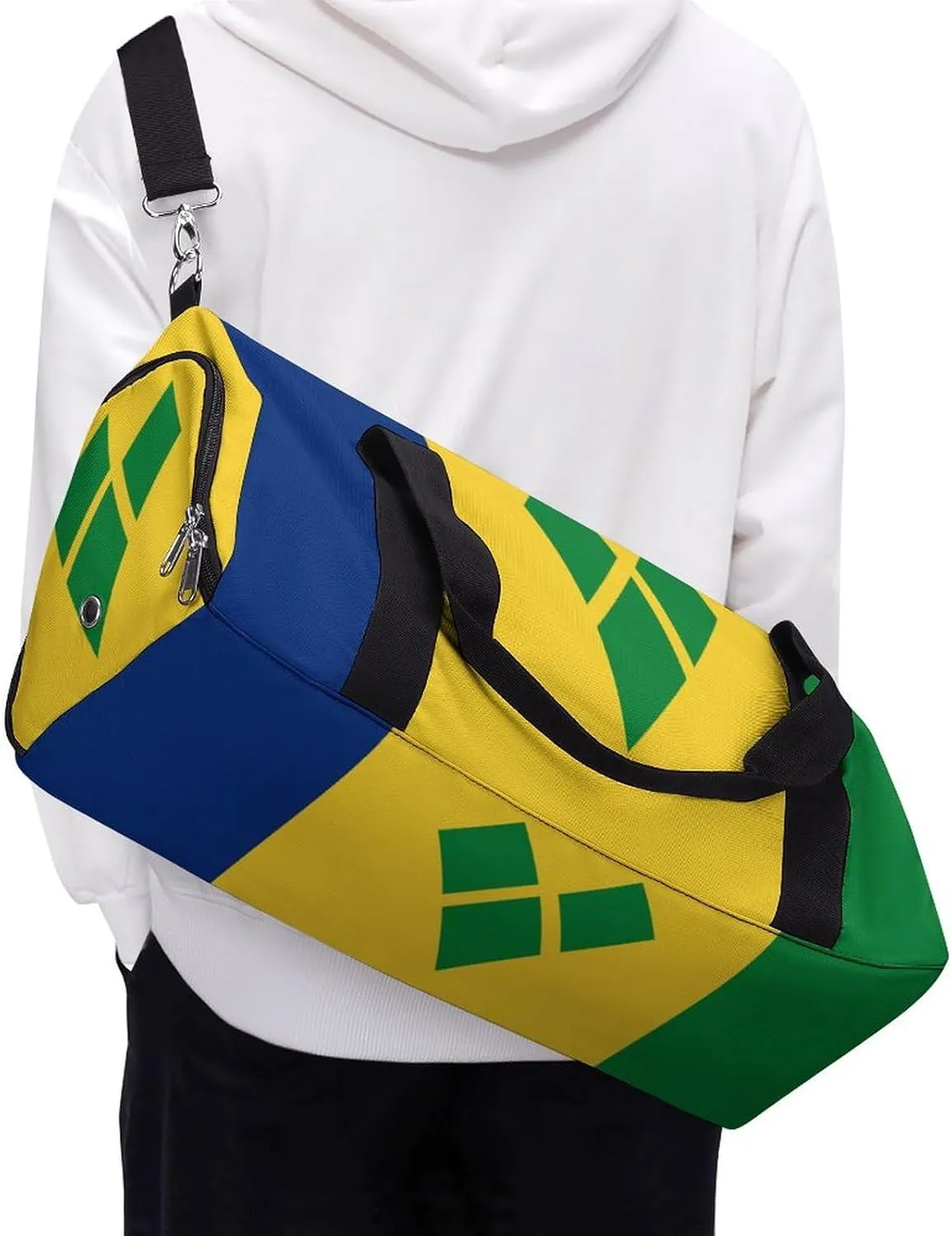 Saint Vincent Grenadines Flag Duffel Bag for Boys Girls with Wet Pocket Shoe Compartment