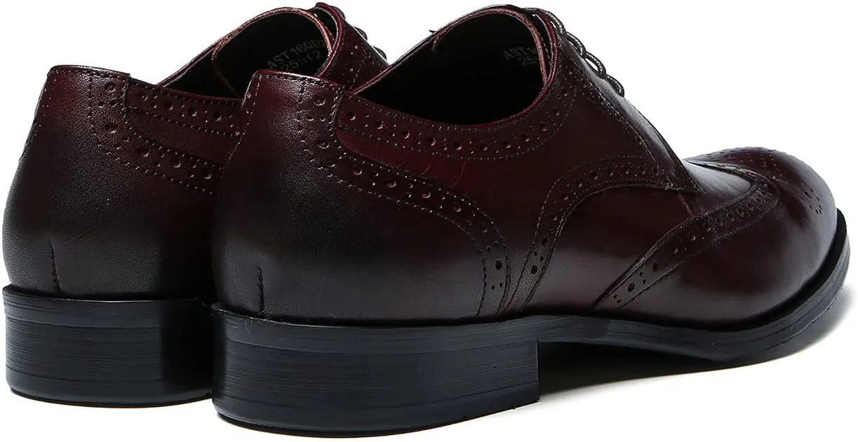 Santimon Men's Wingtip Oxfords Formal Dress Leather Brogues Derby Business Prom Wedding Fashion Casual Walking Shoes for Men