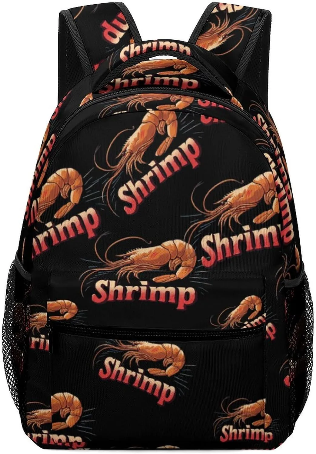 Shrimp Seafood Travel Backpack Lightweight Shoulders Bag Casual Daypack with Pockets for Men Women