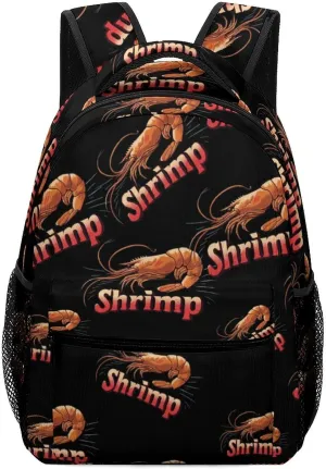 Shrimp Seafood Travel Backpack Lightweight Shoulders Bag Casual Daypack with Pockets for Men Women