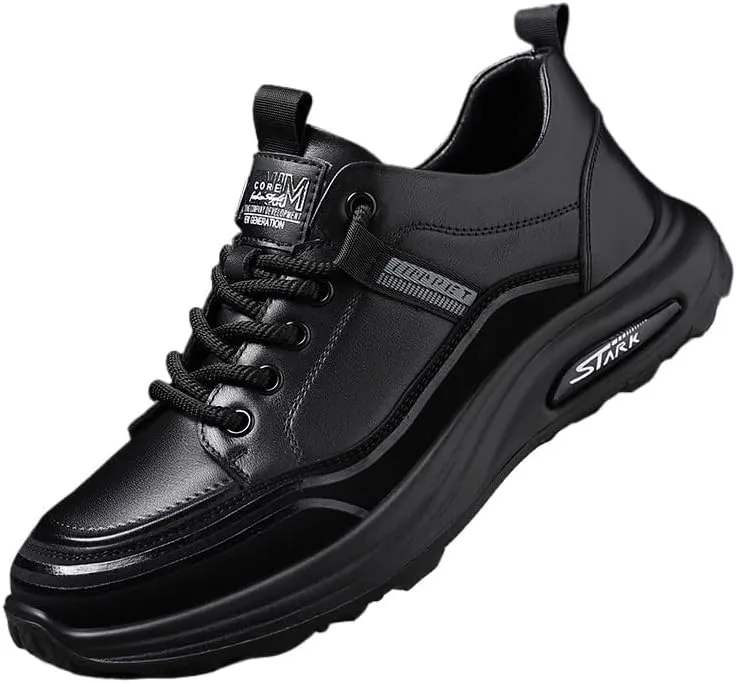 Sleek Men's Derby Dress Shoes Cushioned Orthotic Support Office Wear Black Tie Events Slip-Resistant Rubber Outsole