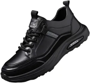 Sleek Men's Derby Dress Shoes Cushioned Orthotic Support Office Wear Black Tie Events Slip-Resistant Rubber Outsole