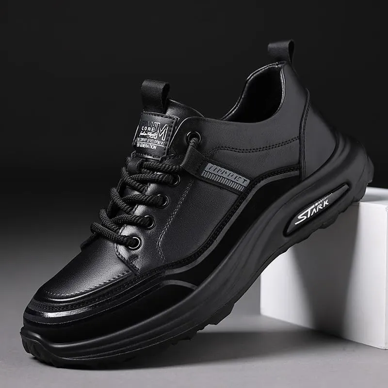 Sleek Men's Derby Dress Shoes Cushioned Orthotic Support Office Wear Black Tie Events Slip-Resistant Rubber Outsole