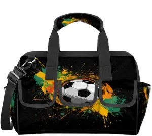 Soccer Football Heavy Duty Tool Bags for Men and Women 14.8 Inch, Soft Wide Mouth Tool Tote Organizer Bag with Adjustable Shoulder Strap