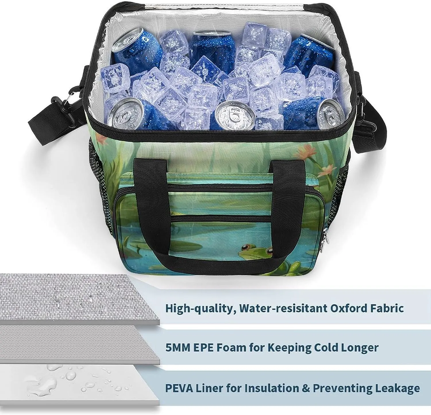 Soft Cooler Bag, 22L Collapsible Beach Cooler Bag,3D Wolf Dream Catcher Printed Portable Ice Chest Leakproof Travel Cooler for Picnic, Outdoor Trip