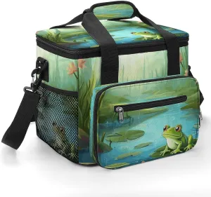 Soft Cooler Bag, 22L Collapsible Beach Cooler Bag,3D Wolf Dream Catcher Printed Portable Ice Chest Leakproof Travel Cooler for Picnic, Outdoor Trip