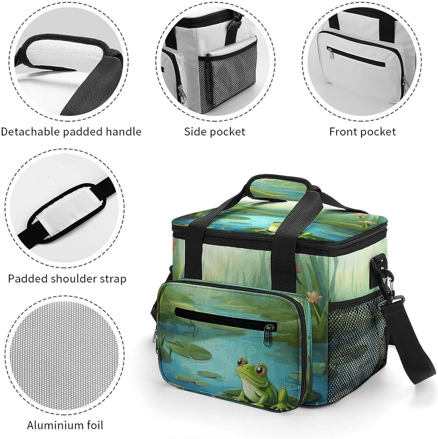 Soft Cooler Bag, 22L Collapsible Beach Cooler Bag,3D Wolf Dream Catcher Printed Portable Ice Chest Leakproof Travel Cooler for Picnic, Outdoor Trip