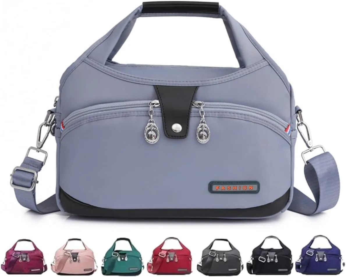 Soft Side Lightweight Underseat Tote Bag - Blaciokamith Multi-pocket Fashion Anti Theft Waterproof Handbag Crossbody