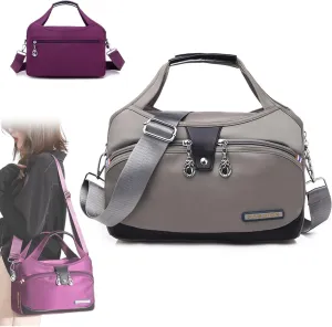 Soft Side Lightweight Underseat Tote Bag, Blaciokamith Multi-pocket Fashion Waterproof Handbag Crossbody