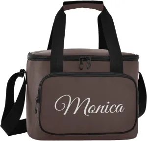 Solid Color Custom Soft Cooler Bag with Zipper Personalized Insulated Portable Cooler for Camping Beach Travel Work Lunchbox for Women Men