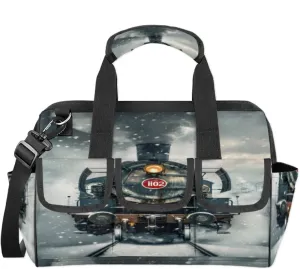 Steam Train Heavy Duty Tool Bags for Men and Women 14.8 Inch, Soft Wide Mouth Tool Tote Organizer Bag with Adjustable Shoulder Strap