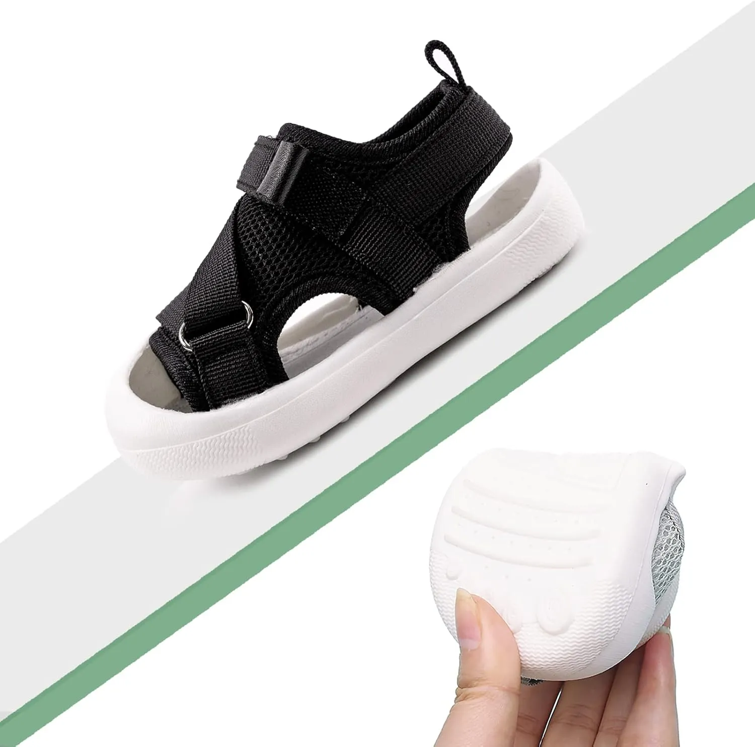 Toddler Boys Girls Unisex Baby Summer Sport Sandals Closed Toe Non-Slip Rubber Sole Pool Beach Mesh Sneakers Lightweight Outdoor Water Shoes