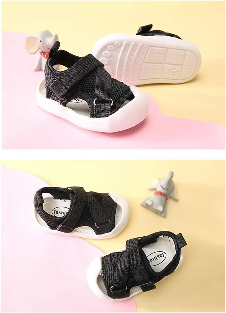 Toddler Boys Girls Unisex Baby Summer Sport Sandals Closed Toe Non-Slip Rubber Sole Pool Beach Mesh Sneakers Lightweight Outdoor Water Shoes