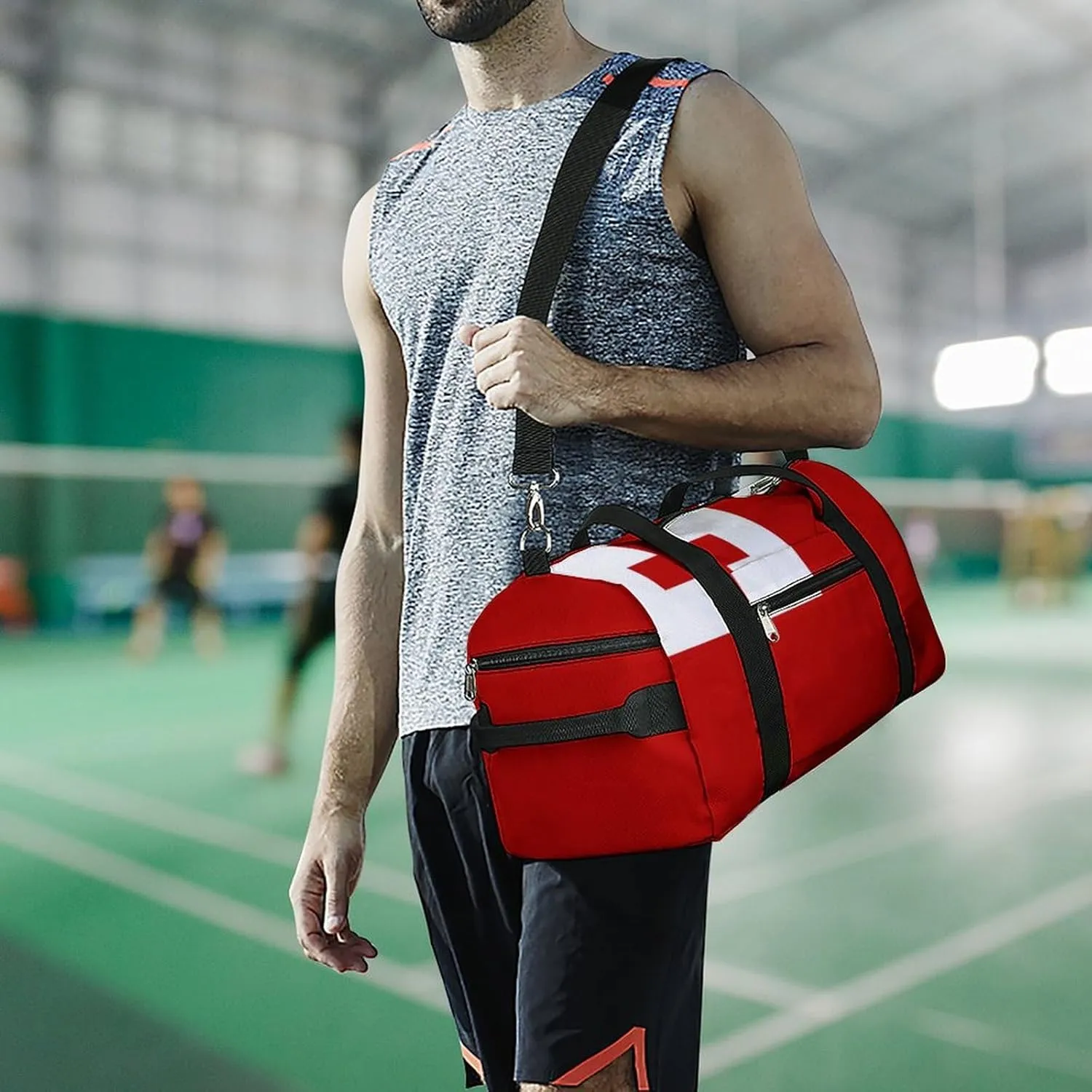 Tonga Flag Travel Duffle for Men Women with Wet Pocket and Shoe Compartment