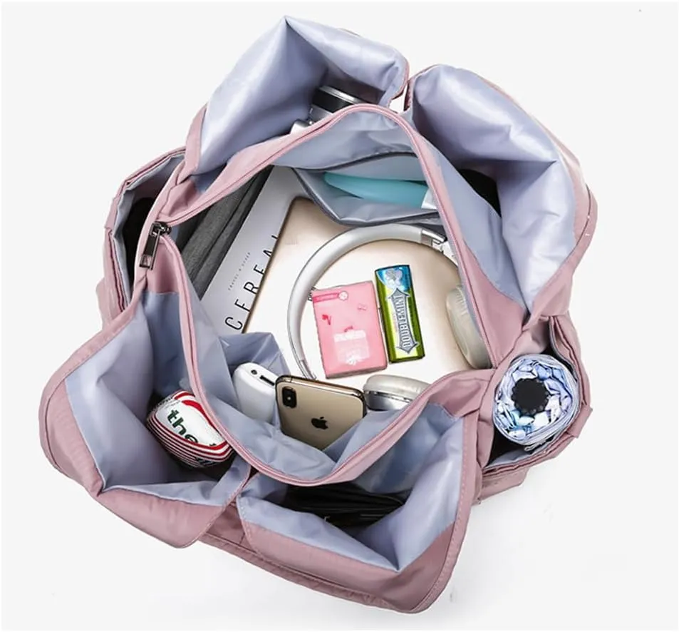 Tote Bag Waterproof Oxford Fabric Shoulder Bag with Lots of Pockets Large Capacity Suitable for Travel
