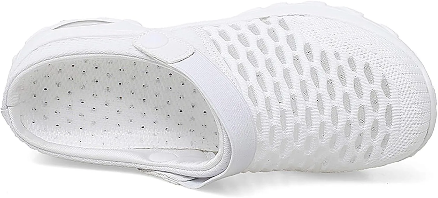 Trsorini Mules Clogs for Women Summer Air Cushion Platform Mesh Mules Sneaker Sandals for Female Lightweight Beach Shoes Outdoor Slippers Walking Shoes
