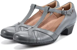Women Vintage Low Heel Mary Jane Oxford Shoes Round Closed Toe Ankle T-Strap Dress Sandals Chunky Block Heels Cutout Mary Jane Pumps Buckle Patchwork Office Ladies Comfort Party 4-11 M US