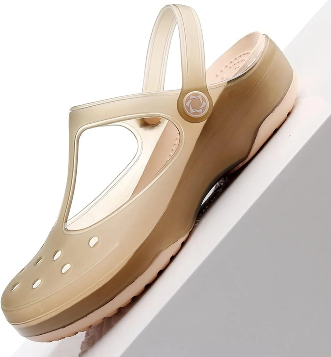 Women's Classic Transparent Solid Color Clogs Comfortable, Soft, and Non Slip Jelly Beach Sandals Outdoor Leisure Water Slippers