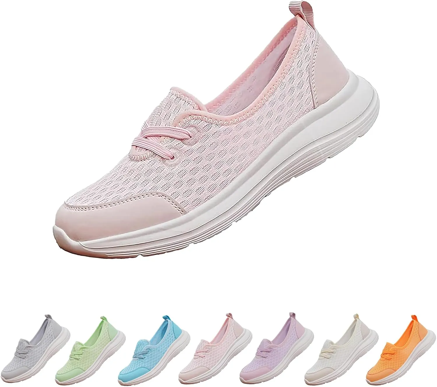 Women's Soft Sole Mesh Comfort Orthopedic Shoes - 2024 New Comfortable Mesh Walking Shoes, Low Top Orthopedic Slip on Shoes for Women, Breathable Mesh Arch Support Casual Shoes for Women