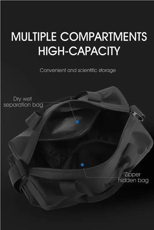 Zipper Large Capacity Oxford Travel Bags Solid Fitness Bags Thickened Fabric High Capacity Waterproof Luggage Sports Bags(Blue)